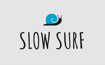 Slow Surf illustration logo typography