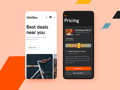 pricing bikes clean dashboard mobile pricing simple slider ui velo voit xandovoit