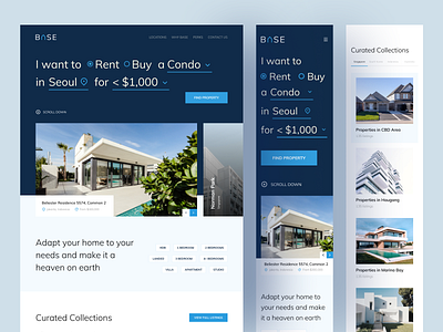 BASE - Real Estate Landing Page UI Kit clean landing page landing page design landing page ui kit real estate real estate landing page real estate web ui ui kit ui template uidesign uidesigner uiux uiux designer uiuxdesign userinterface web design web ui kit