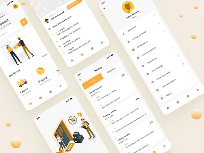 Courier service app design app app ui design courier courier ui design delivery mobile app online service order parcel service shipping track tracking transport trending ui ui design ux web design