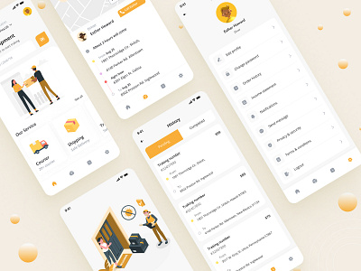 Courier service app design app app ui design courier courier ui design delivery mobile app online service order parcel service shipping track tracking transport trending ui ui design ux web design