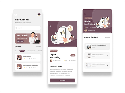 Online Course Mobile App app class course course app daring design digital digital skill e learning education inspiration kelas kelas online kursus kursus online learning mobile mobile app online online course