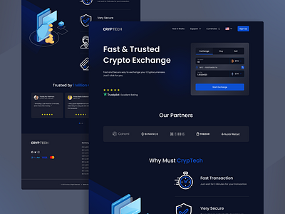 Cryptocurrency Exchange Website bitcoin converter credit crypto cryptocurrencies cryptocurrency debit dollar etherium exchange money trader trading ui web design website