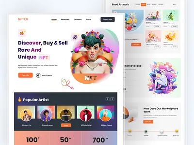 NFT Marketplace Landing Page design home page landing landing page landingpage web web page webdesign website website design