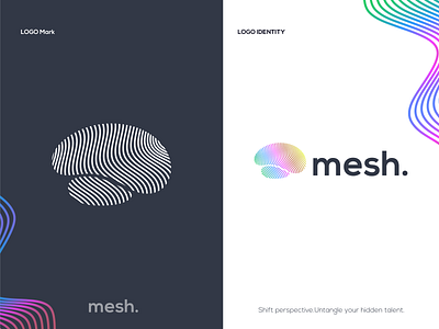 mesh. Logo ai artificial intelligence brain brain logo brain mesh logo branding design gradient gradient logo ideas inspiration logo logodesign mesh mesh logo minimal minimalist simple technology unique