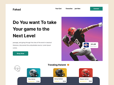 American football store-Website concept american football app design branding ecommerce football football kit helmet helmet shop homepage jersey landing page mockup sports typography ui uiux ux web design website website design