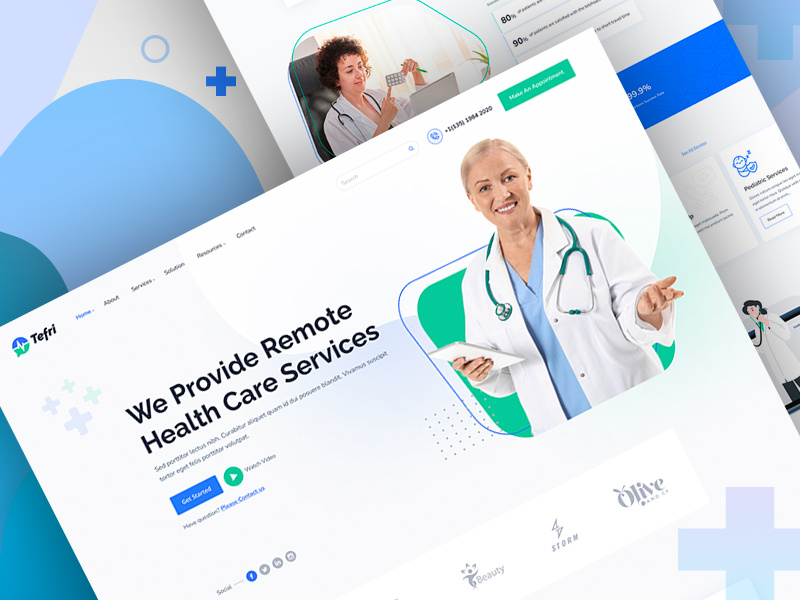 Tefri - Digital Healthcare Services Template by EnvyTheme LLC on Dribbble