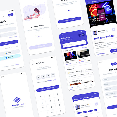 BelajarKuy! - Online Course App 3d animation app branding design graphic design illustration logo motion graphics typography ui uidesign ux vector