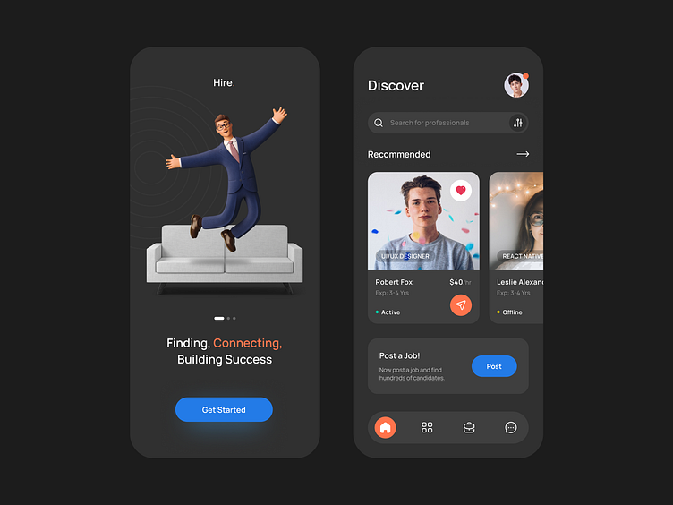 Hiring App Design by Saud Ali for Surgyy Design on Dribbble