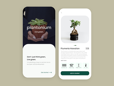 plantonium app app design minimal plant shopping ui ui design uiux ux