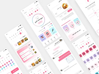 Falop Project app calender chart design food minimal period period tracker pms report ui ux