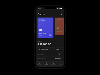 Banking | PFM Concept accounts animation app bank banking cards chart dark dashboard finance interface mobile myfinance pfm slick studio transaction ui uiux ux