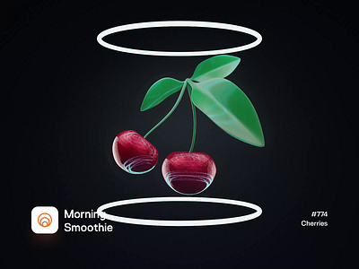 Cherries 3d 3d animation animated animation blender blender3d cherries cherry diorama fruit gif high tech hover illustration isometric isometric illustration neon neon lights sweet