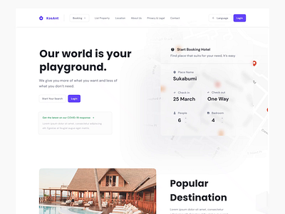 Booking Hotel - Web KosAnt animation branding clean design minimal ui uiux website