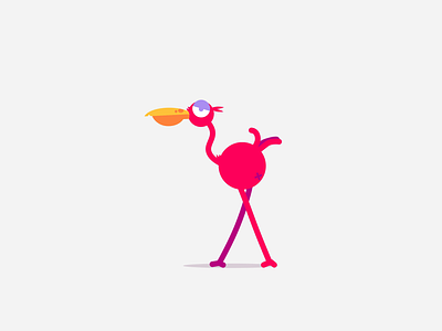 Birdy animation character motion rive vector walking cycle