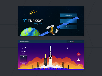 Türksat - Space Travel Mobile Game Design app artwork child concept design draw game illustration mobile app mobile game space ui ux