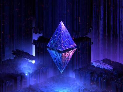 ETH100-#032 3d abstract adventure blender eth ethereum future illustration nft nfts sci fi space wantline