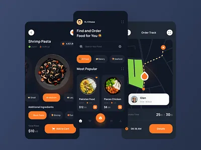 Food Delivery App app design dark mode delivery app food delivery food design food order mobile app restaurant app ui
