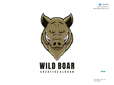 Wild Boar Mascot Logo branding design icon illustration logo logo design logotype vector