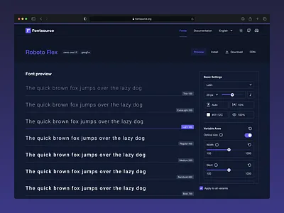 Fontsource dark theme dark dashboard design font interaction interface mode theme ui ux
