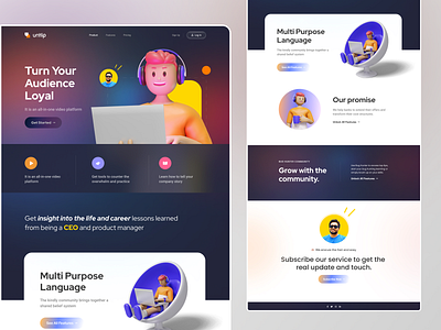 Landing Page Design business creative agency design digital agency header hiring illustration illustrations landing page logo review ui user experience user interface ux web web application web design website website design