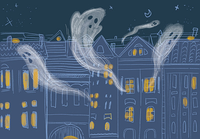 Spooky night design digital illustration drawing drawsomethingspooky illustration procreate sketch weeklywarmup