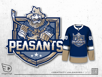 Peasants final chipdavid design dogwings drawing hockey illustration logo sports graphic vector