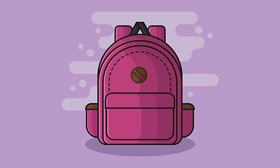 Pink backpack illustration vector adobe illustrator adventure art artwork backpack cartoon design digital art digital illustration flat graphic graphic design icon illustration vector vector art