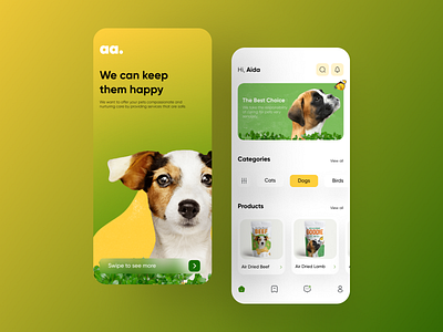 Pet Food Shop animal animal shop app design illustration minimal mobile app design new post pet pet food shop pet shop popular design products shop ui ui design uiux ux ux design uxui