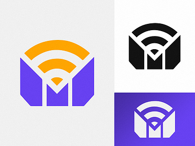 'W + WiFi' art branding daily design identity illustration logo logomark ui vector