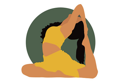 Yoga flat illustration art design female flat flat illustration girl green health healthy illustration illustrator journal logo magazine postcard poster sport vector woman yoga