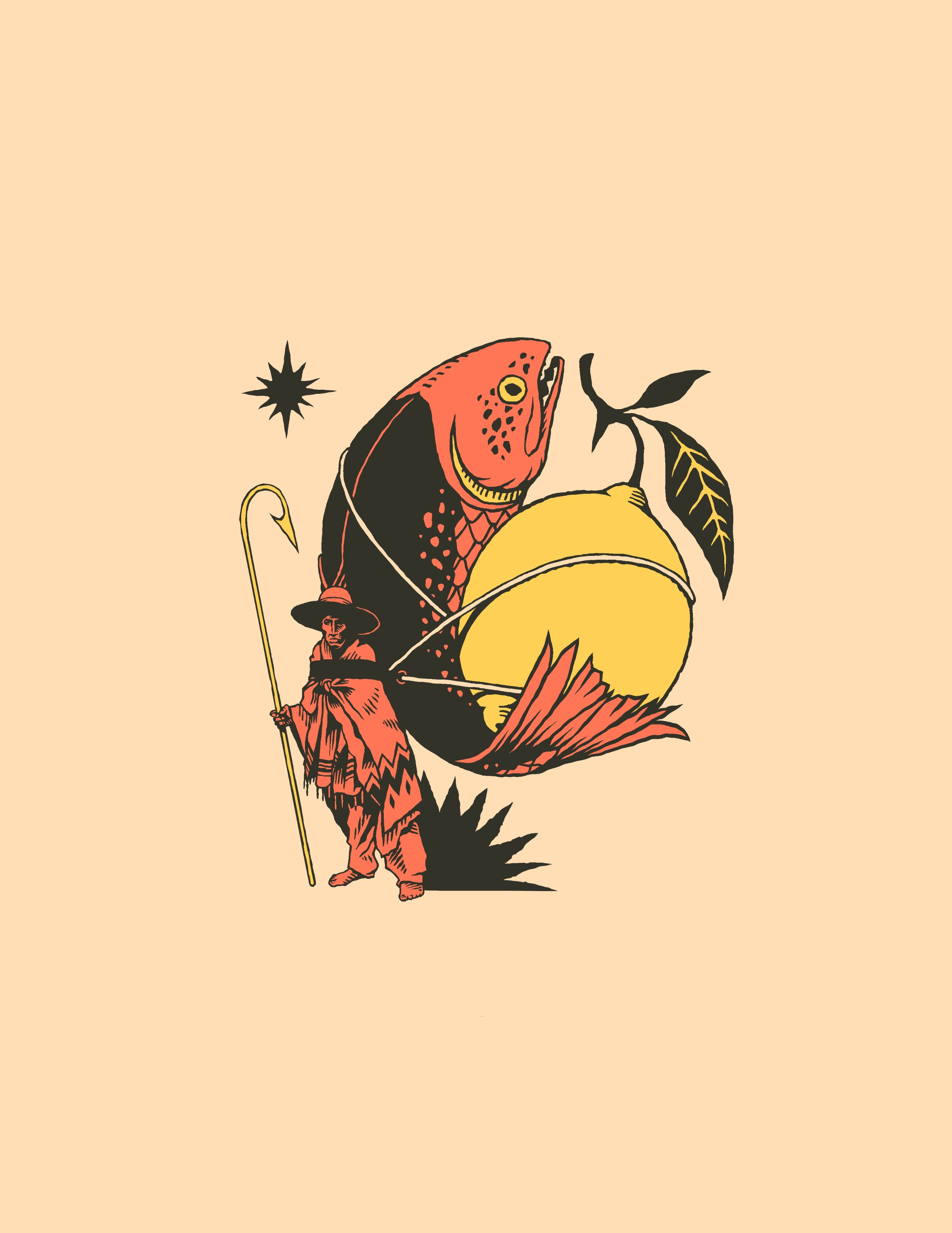 🐟🍋 branding cooking design fish fisherman illustration kitchen lemon mexican mexico ocean ocean life poster quality produce restaurant vegetables