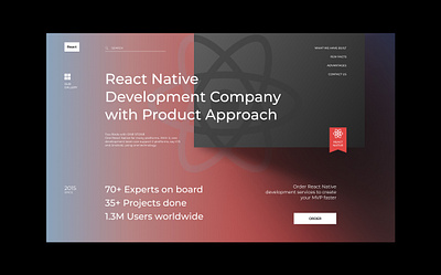 React Native landing page app design logo typography ui ux vector web