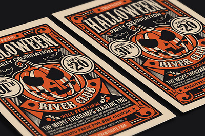 Halloween Party Flyer catalog clean design halloween halloween flyer template halloween party illustration indesign magazine modern movie movie flyer night nightmarre poster poster flyer print printable template thriller