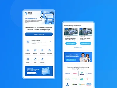 Warga Bantu Warga covid 19 design donations helping interaction landingpage ui ux volunteer website