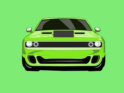 Dodge Challenger 3d adobe branding car challenger dodge graphic design green illustrator