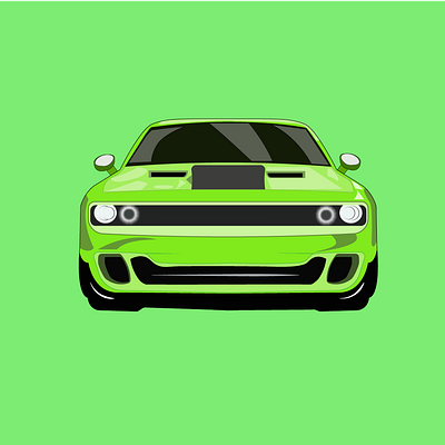 Dodge Challenger 3d adobe branding car challenger dodge graphic design green illustrator