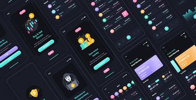 Crypto Wallet Mobile App UI Kits bitcoin crypto ethereum mining mobile app share market ui ux design