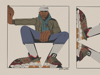 Salehe character illustration nathan walker new balance salehe bembury sneakers yurt