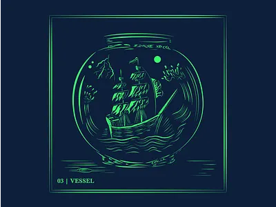 Inktober Day 3 | Vessel app branding design drawing illustration logo typography ui ux vector
