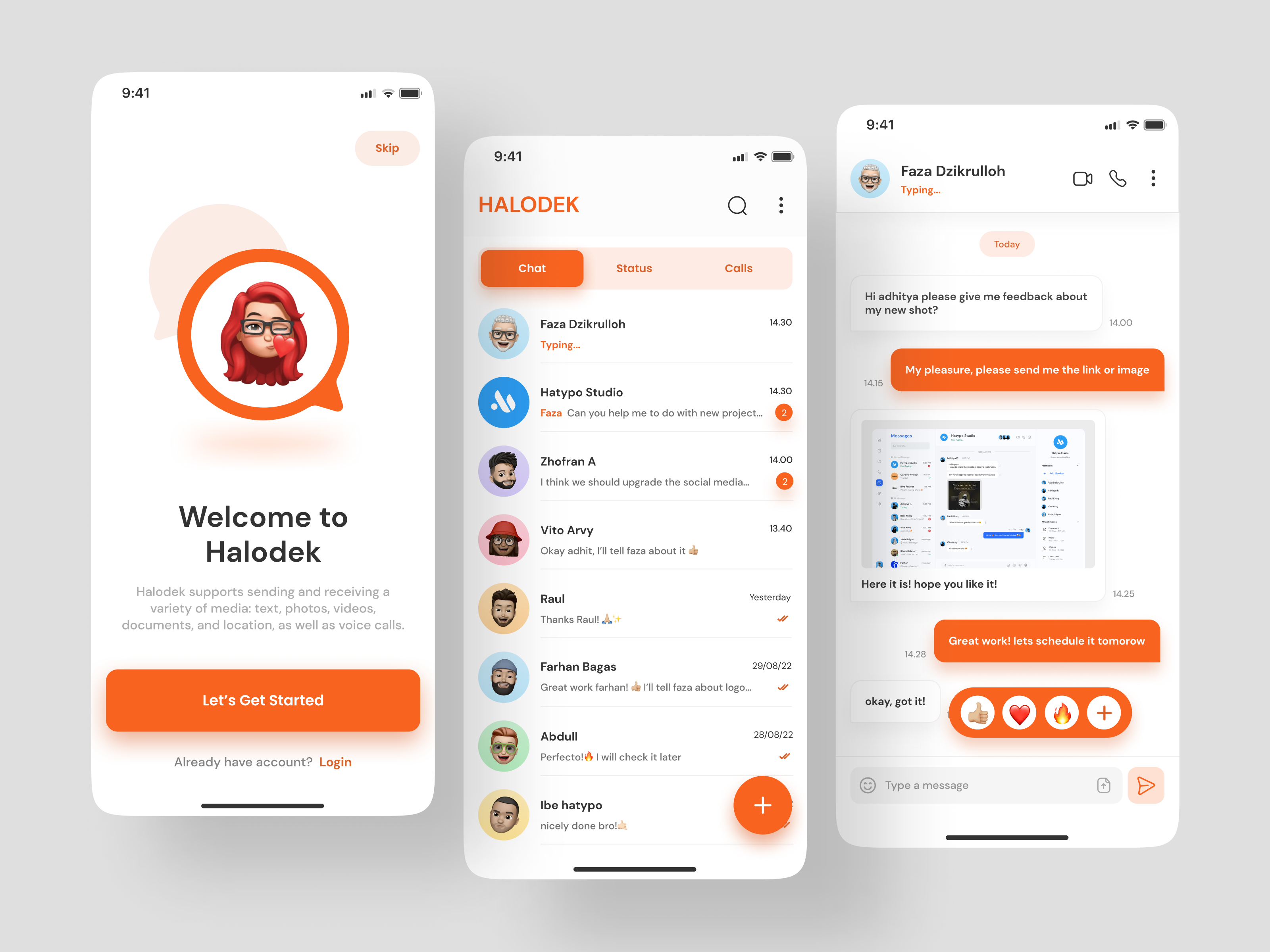 Halodek - Chat Mobile App app chat chat app chat mobile app chatting clean design group group chat message message app messaging app messenger app mobile mobile app social ui whatsapp