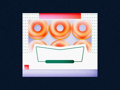 Glazed 2d box design dessert donut donuts doughnut fast food flat food glazed glow gradient grain illustration krispy kreme minimal sweet texture vector