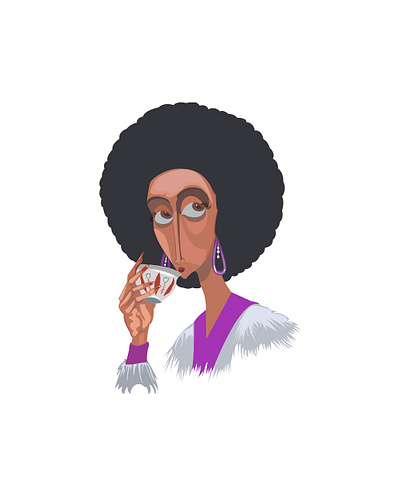 Ethiopian women drinking coffee cartoon character coffee drinking ethiopia graphic design illustration vector women