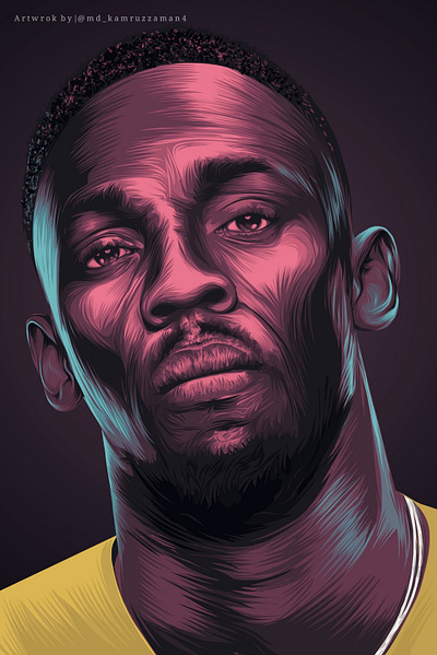 Vector portrait for Usain bolt art artist colourful design digital art draw drawing grafics deaign icon illustration illustrator infinite design kzart logo masterpiece mobile artist sketching vector vector art vector art bd vector artist