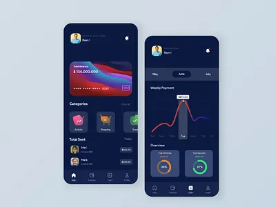 FinTech App app banking design finance fintech flat minimal paradigm ui