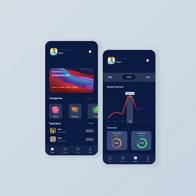 FinTech App app banking design finance fintech flat minimal paradigm ui