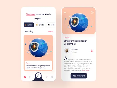 Blogging Mobile App UI 📚 ui