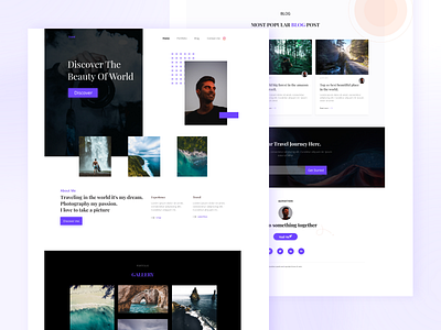 Travel photographer & Blogger website. blog blogger branding create design graphic design mesh gradient modern online personal personal portfolio photo photography portfolio portfolio website template travel ui web design website