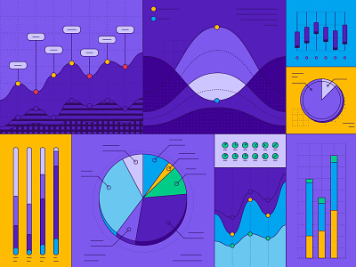 Blog Header - Statistics analytics blog blog cover chart charts crypto data data analytics graphs grid grid illustration hellsjells illustration information paxful pie chart purple science statistics stats