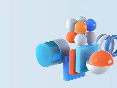 Shapes #2 3d 3d art 3d artist 3dillustration abstract blue branding c4d cgi colorful geometric glass motion graphics orange shapes web